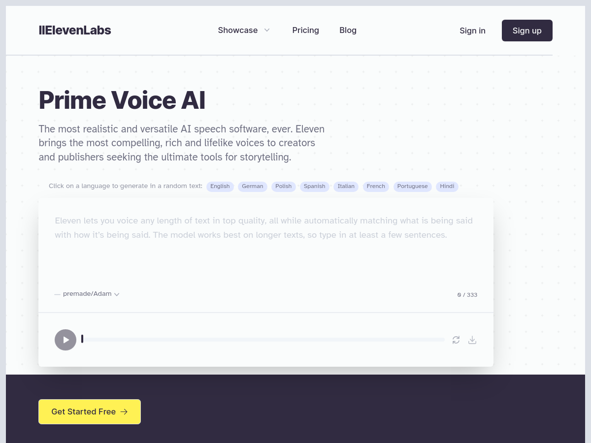 ai text to speech program eleven labs